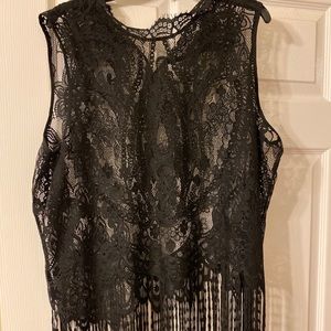 Black lace sleeveless top